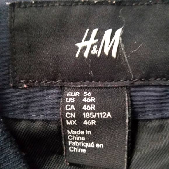 Men's H&M Zipper Down Waist Jacket Navy Blue Size 46R - Picture 2 of 2